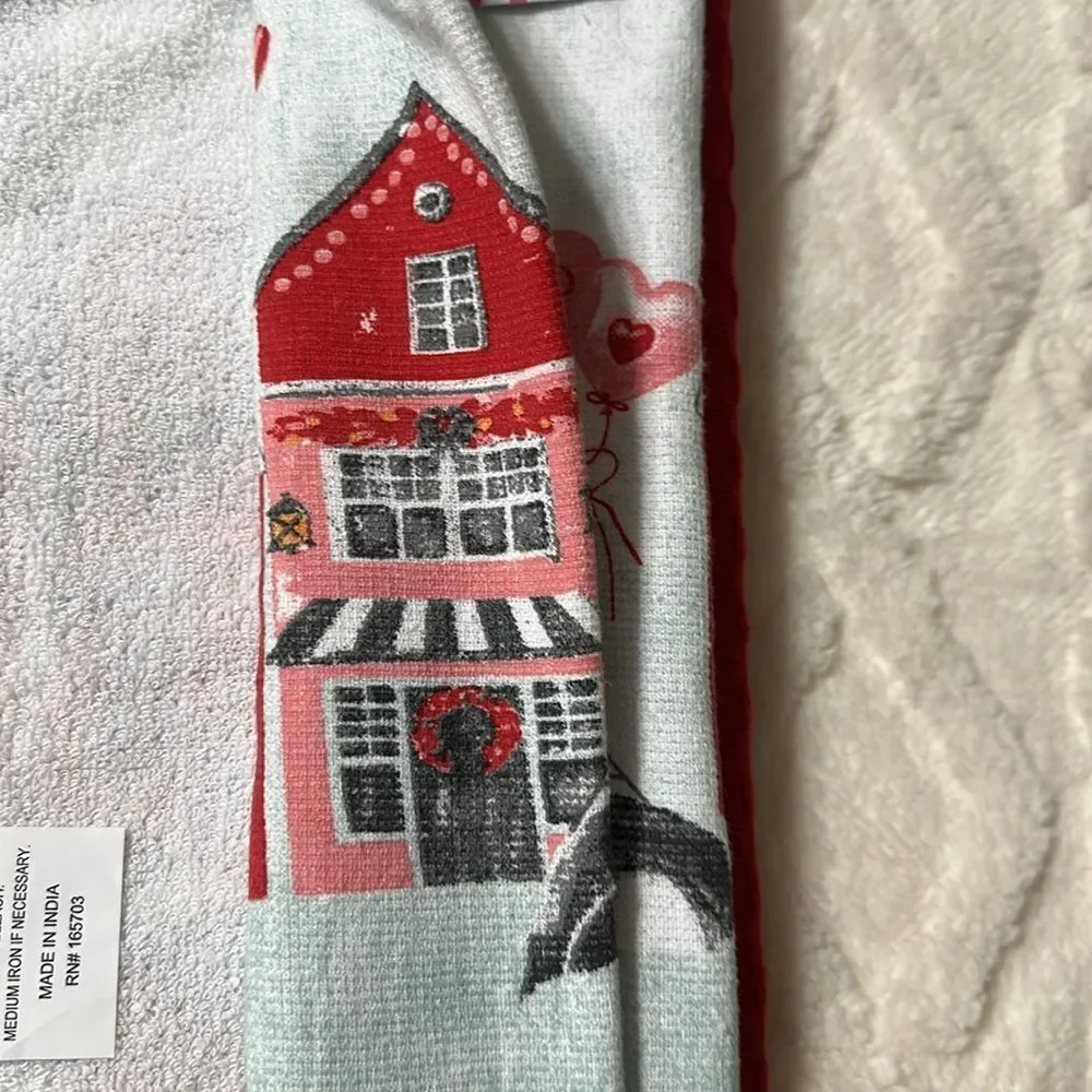 City of LOVE White Graphic PARIS Eiffel Tower Cotton Blend Kitchen Tea Towels